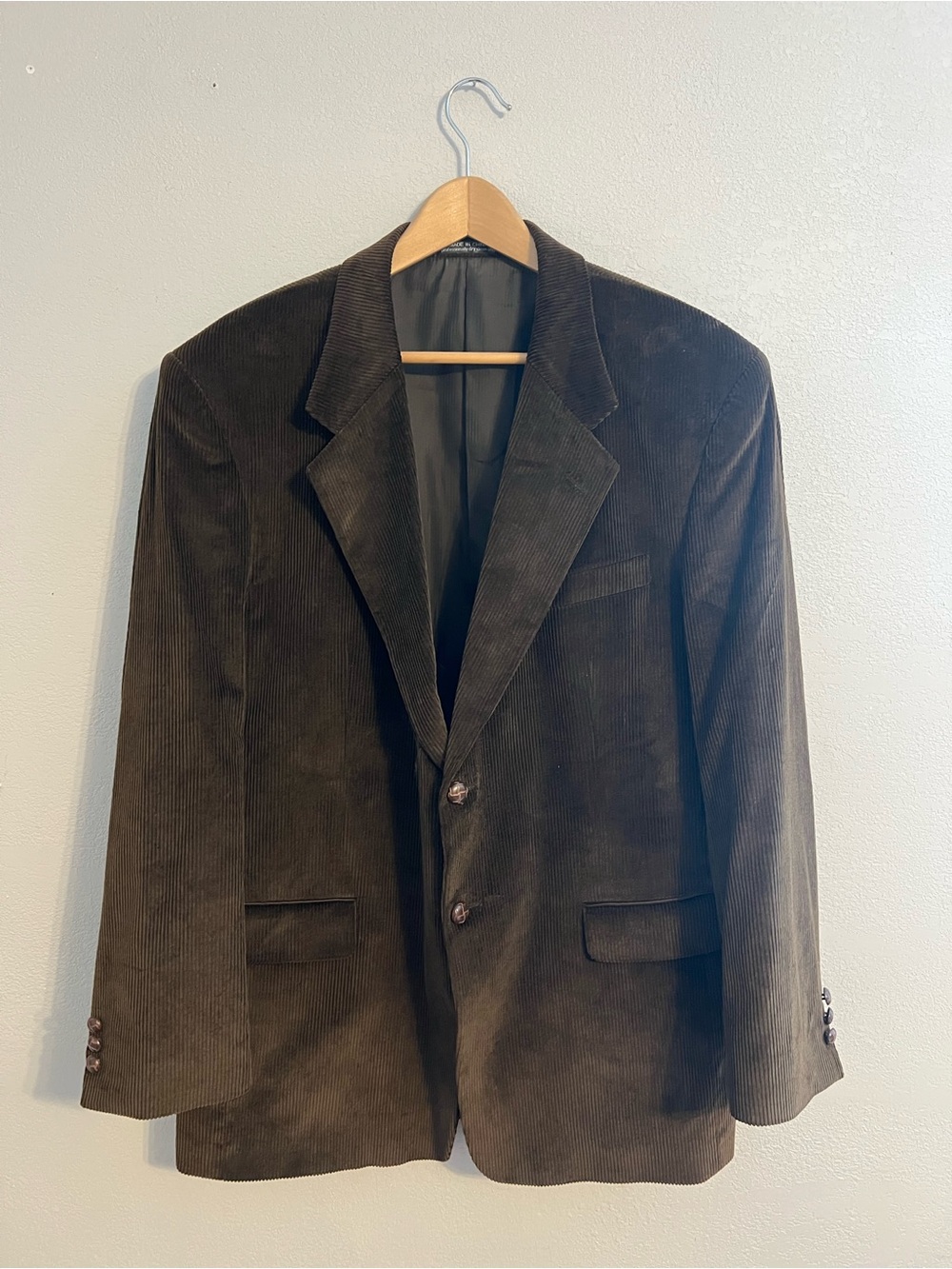 Vintage RBM Brown Corduroy Blazer Brown Mens Sport Coat Size 42R